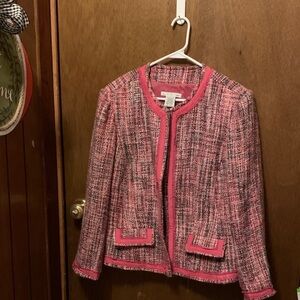 Ice Pink and Black Tweed Blazer